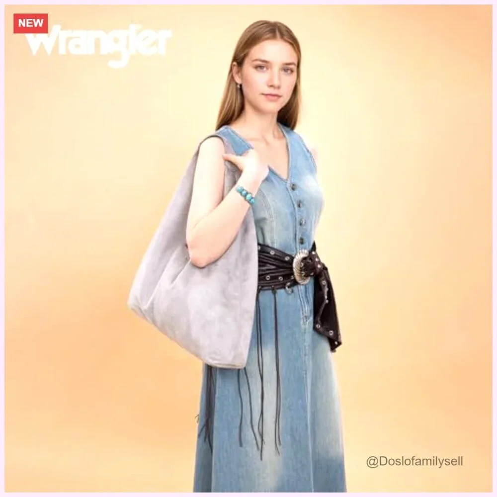 Large Faux Suede Hobo Shoulder Bag Slouchy Casual Purse